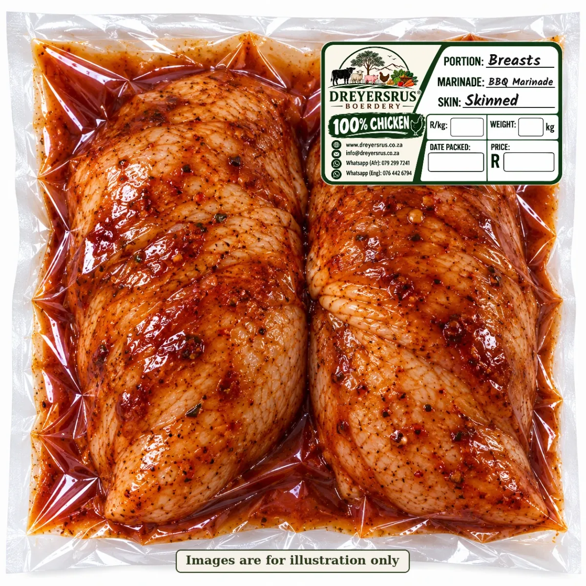 Marinated Skinned Chicken Breasts — BBQ Marinade