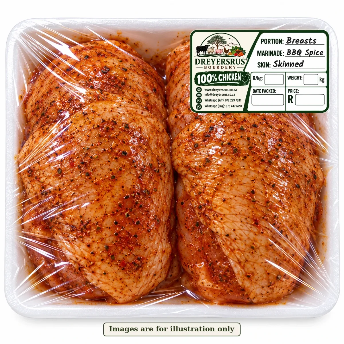 Spiced Skinned Chicken Breasts — BBQ Spice