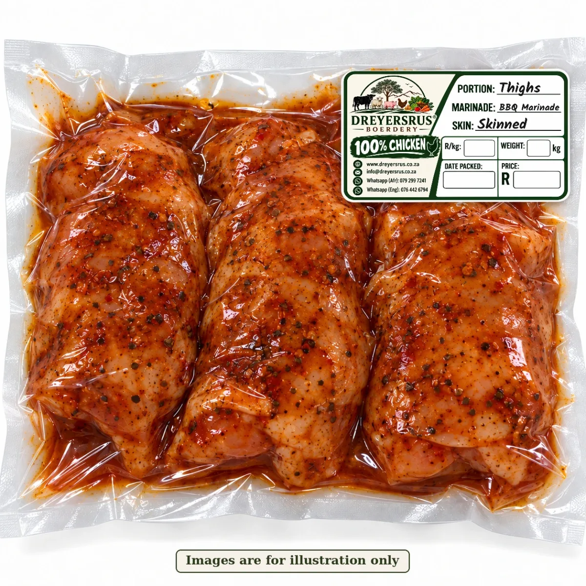 Marinated Skinned Thighs — BBQ Marinade