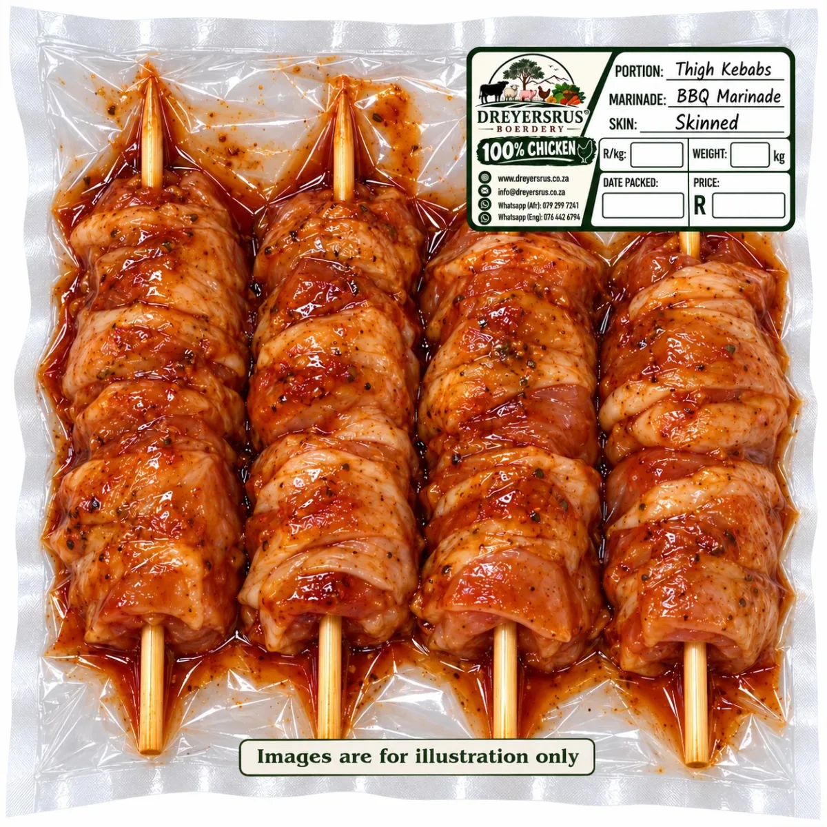 Marinated Skinned Thigh Kebabs — BBQ Marinade